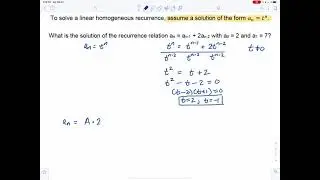 Linear Homogeneous Recurrences with Constant Coefficients